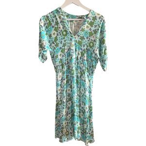 Tucker New York EUC Green Floral Silk Dress
